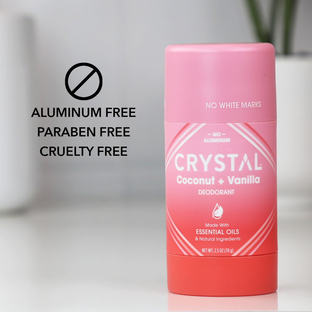 Crystal Essence aluminum-free deodorant dries quickly without leaving residue