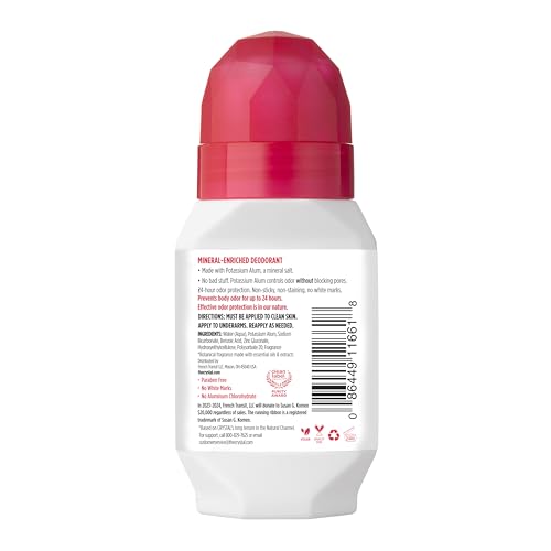 Crystal Essence mineral deodorant label highlights aluminum-free, clean ingredients