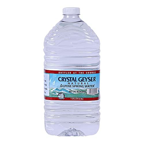 Crystal Geyser 128 oz jug front view for convenient household hydration