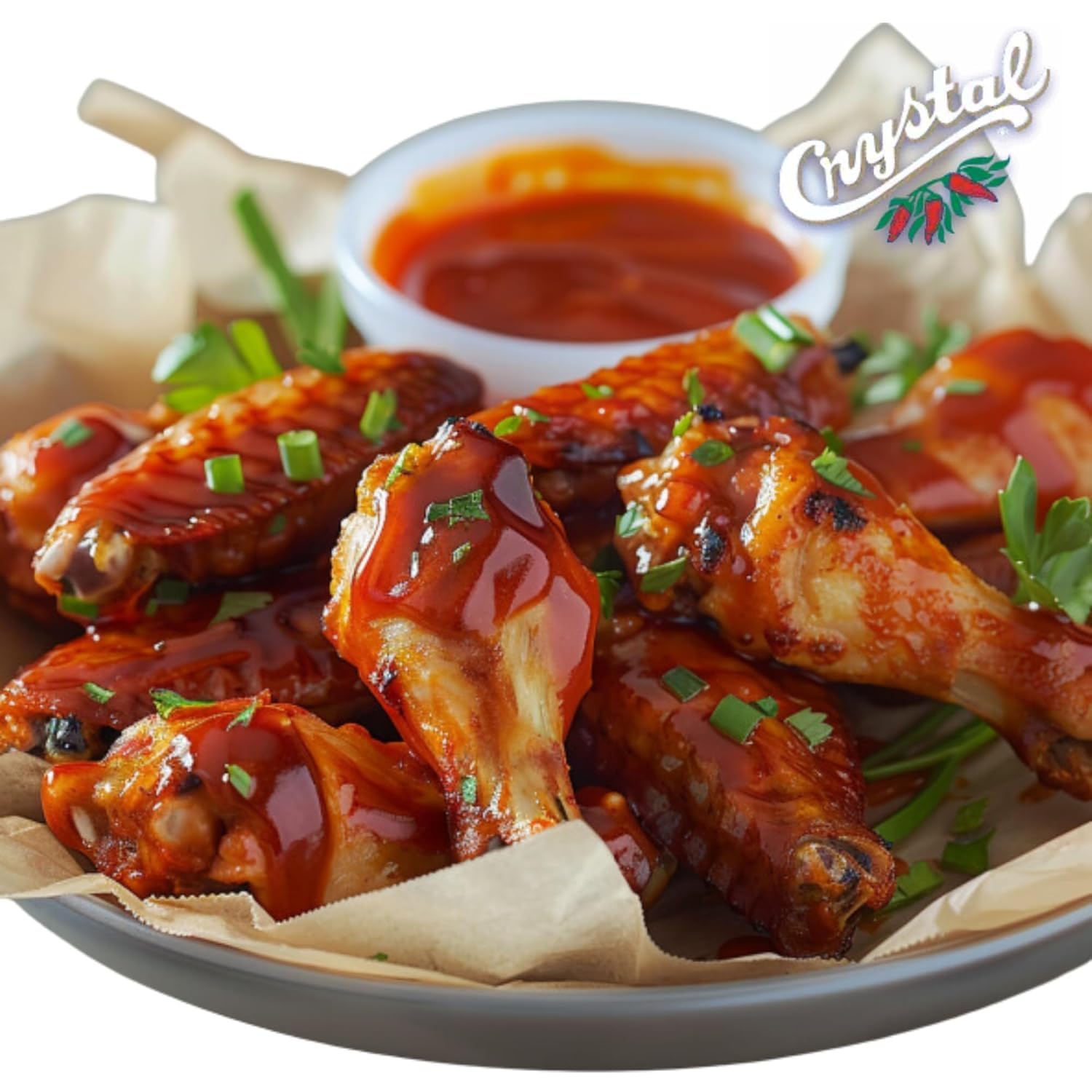 Crystal Hot Sauce Original finished dish shows vibrant heat balance.