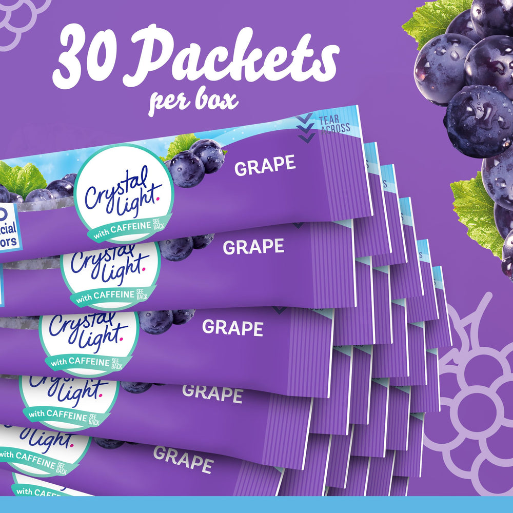 Crystal Light Grape single-serve packet ideal for desk or bag.