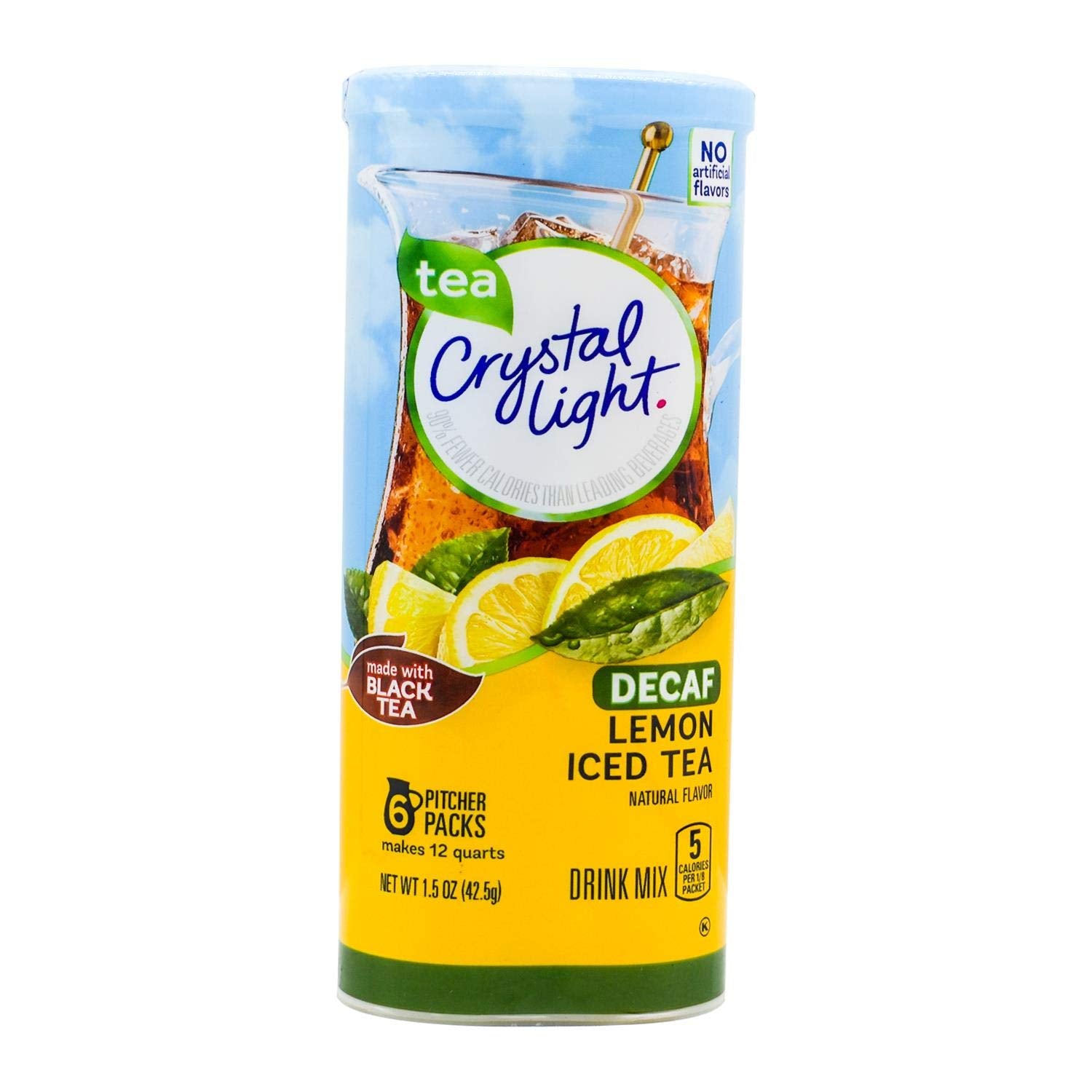 Crystal Light Lemon Iced Tea packets offer a sugar-free, low-calorie refreshment for on-the-go hydration.