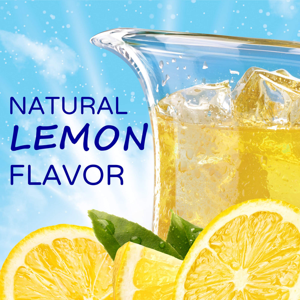 Crystal Light sugar-free mix dissolving powder image implying quick preparation.
