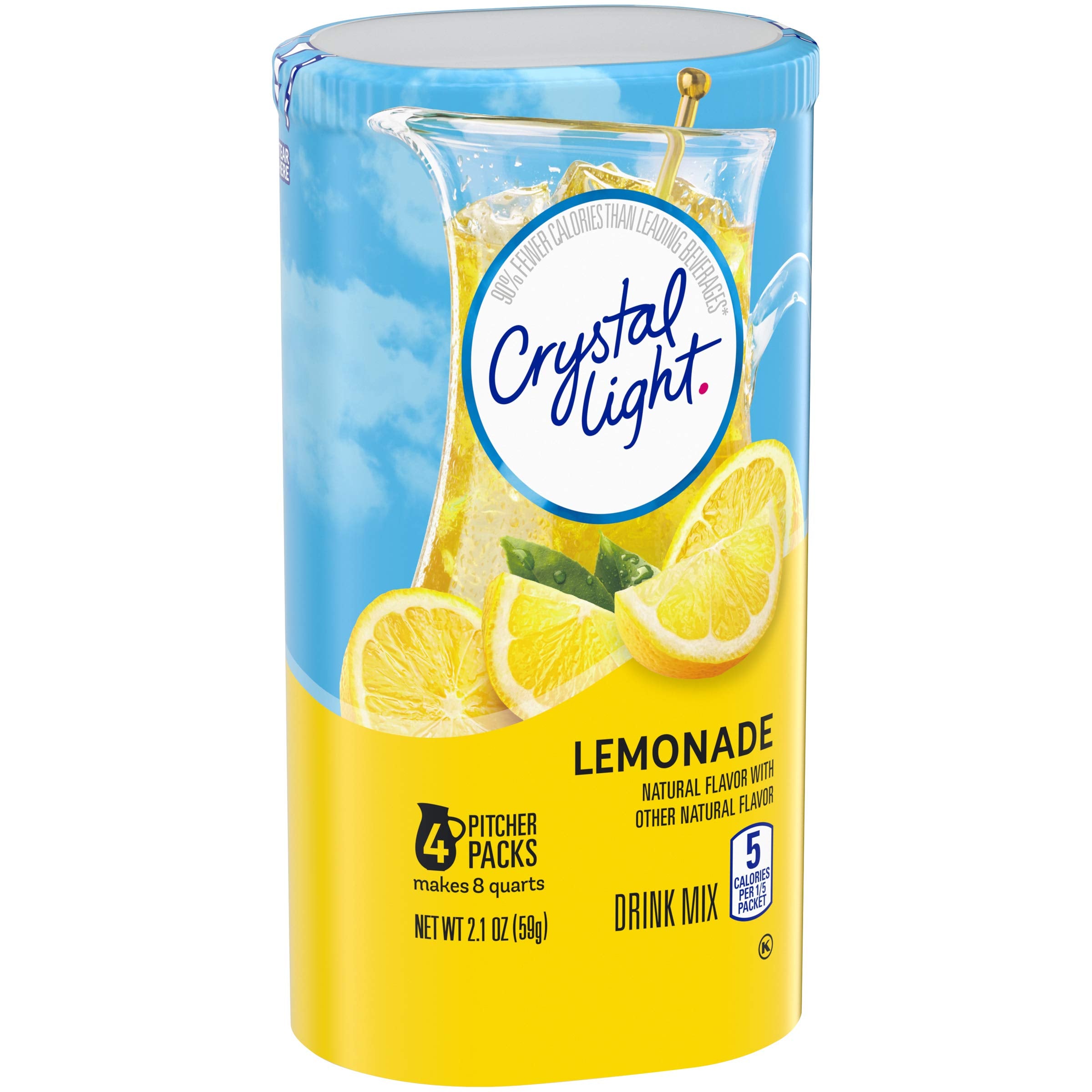 Crystal Light lemonade packaging bundle showing four-packet kit.