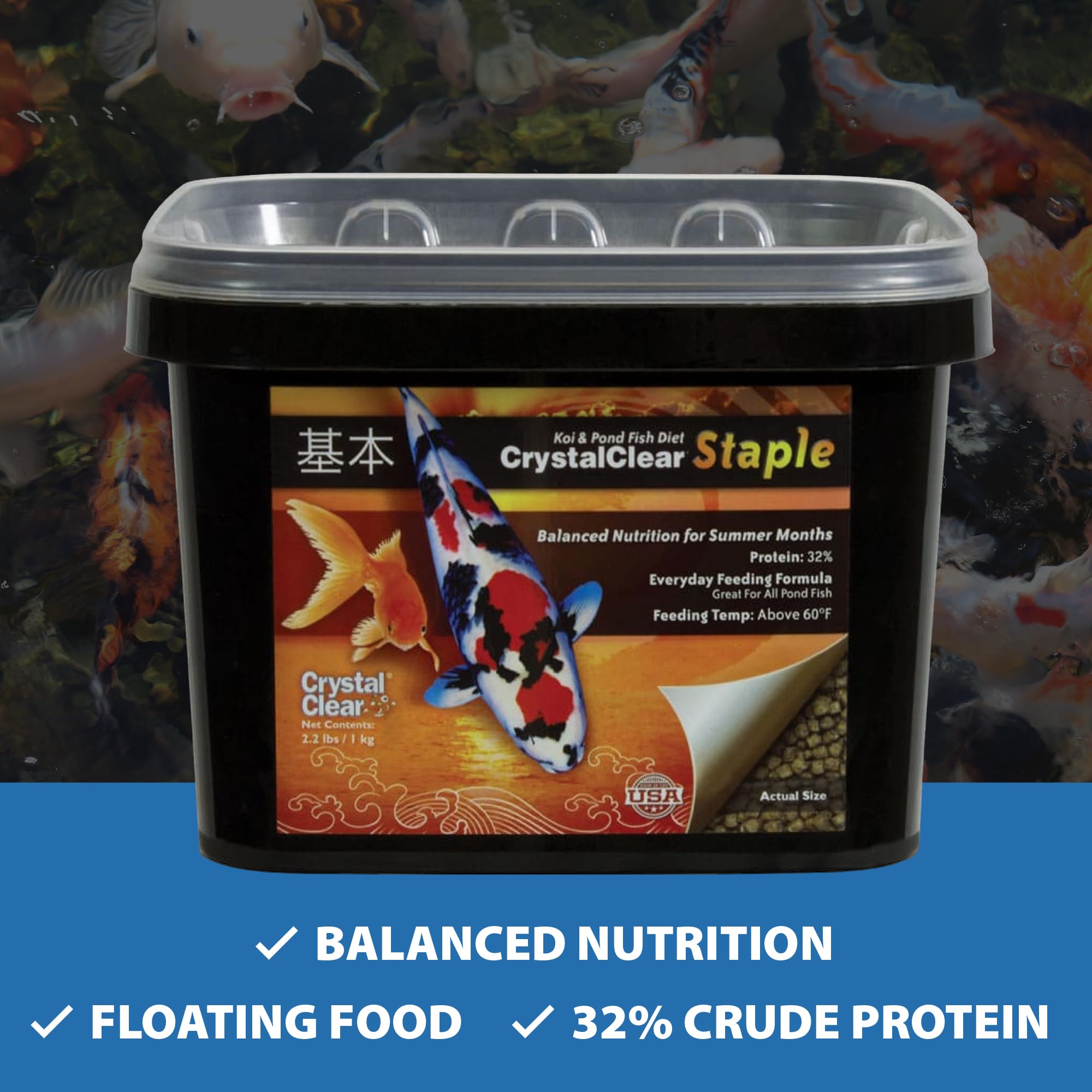 CrystalClear Staple pellets qui fondent et facilitent la digestion des poissons.