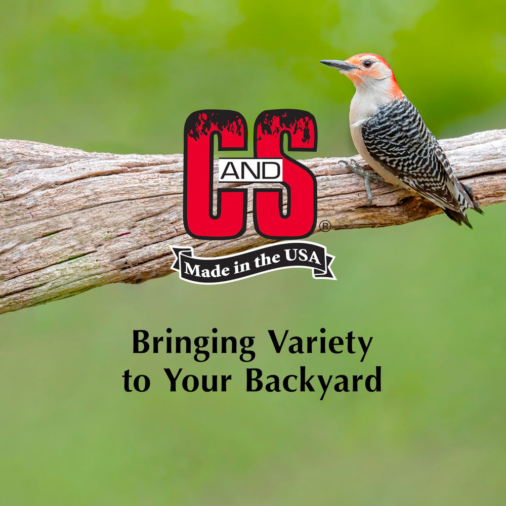 Easy to use C&S Woodpecker Suet Cake ready to insert into feeder.