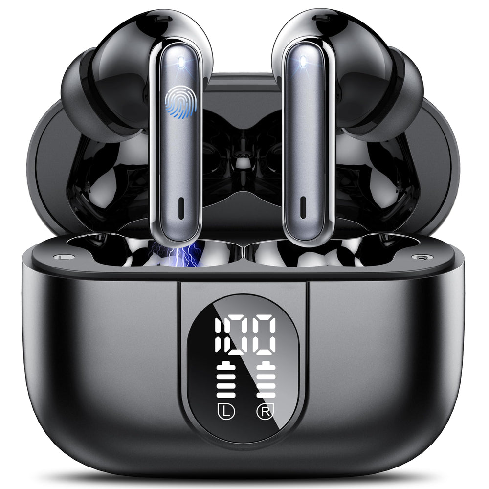 Csasan AI translation earbuds case with charging cradle, ideal for on-the-go translation.