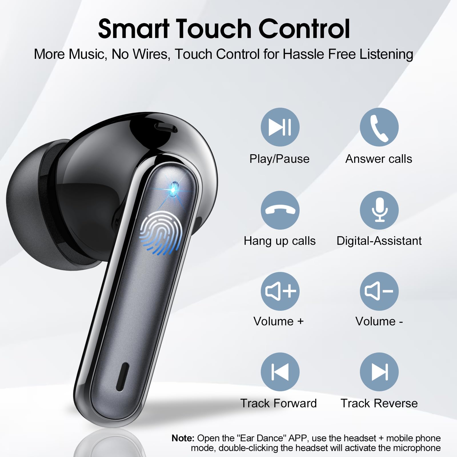 Csasan earbuds LED power display showing 40-hour battery.