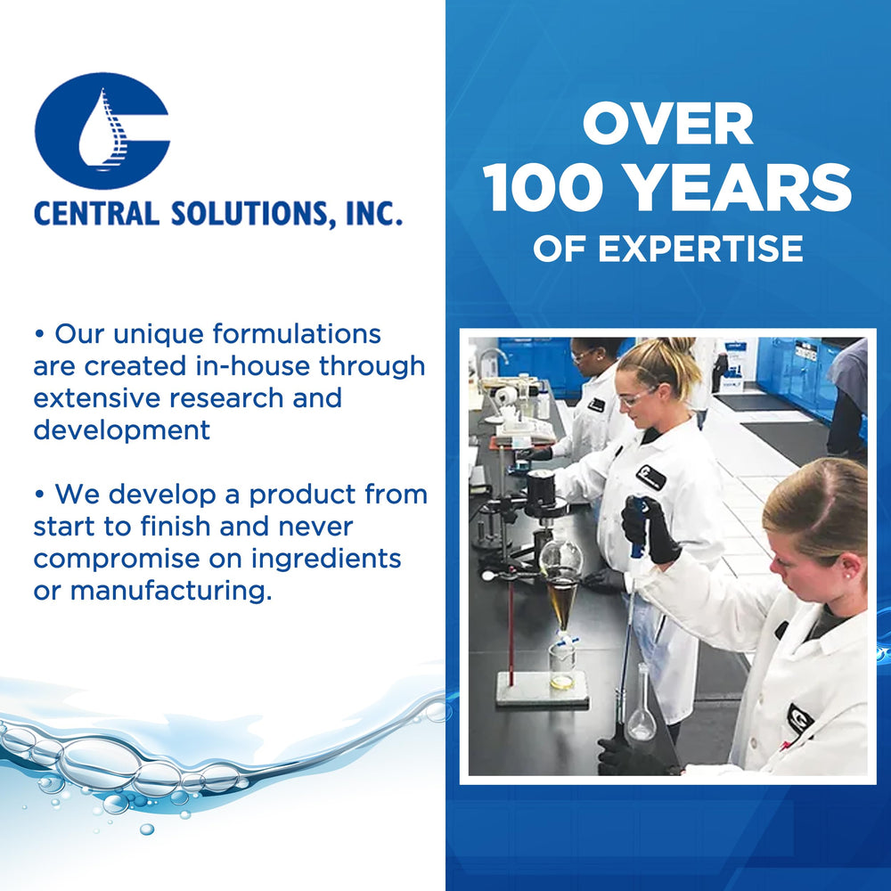 CSI Central Solutions Multi Enzymatic Cleanser cap closeup—sealed containment supports safe handling.