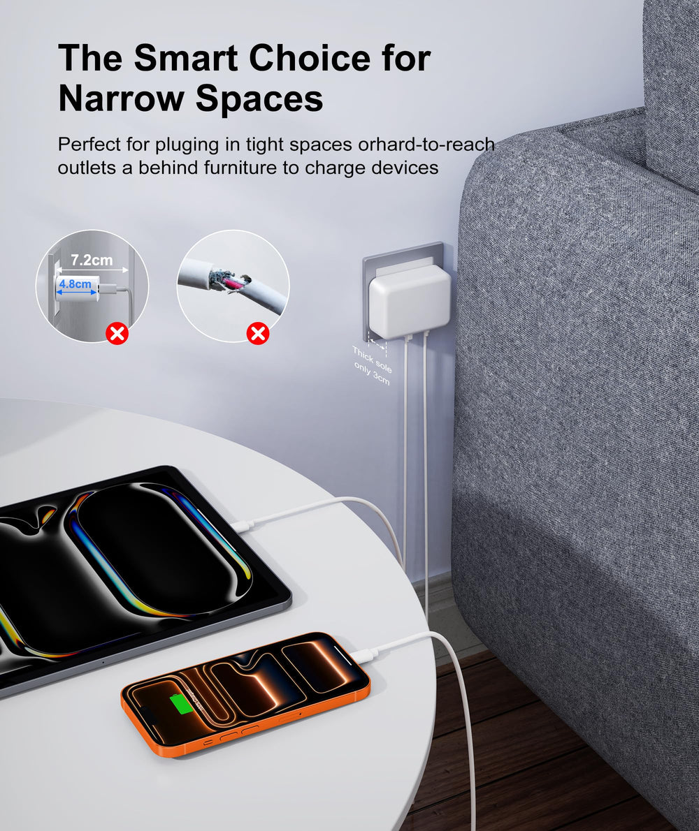 CSODINCE compact travel charger on a desk ready for daily use