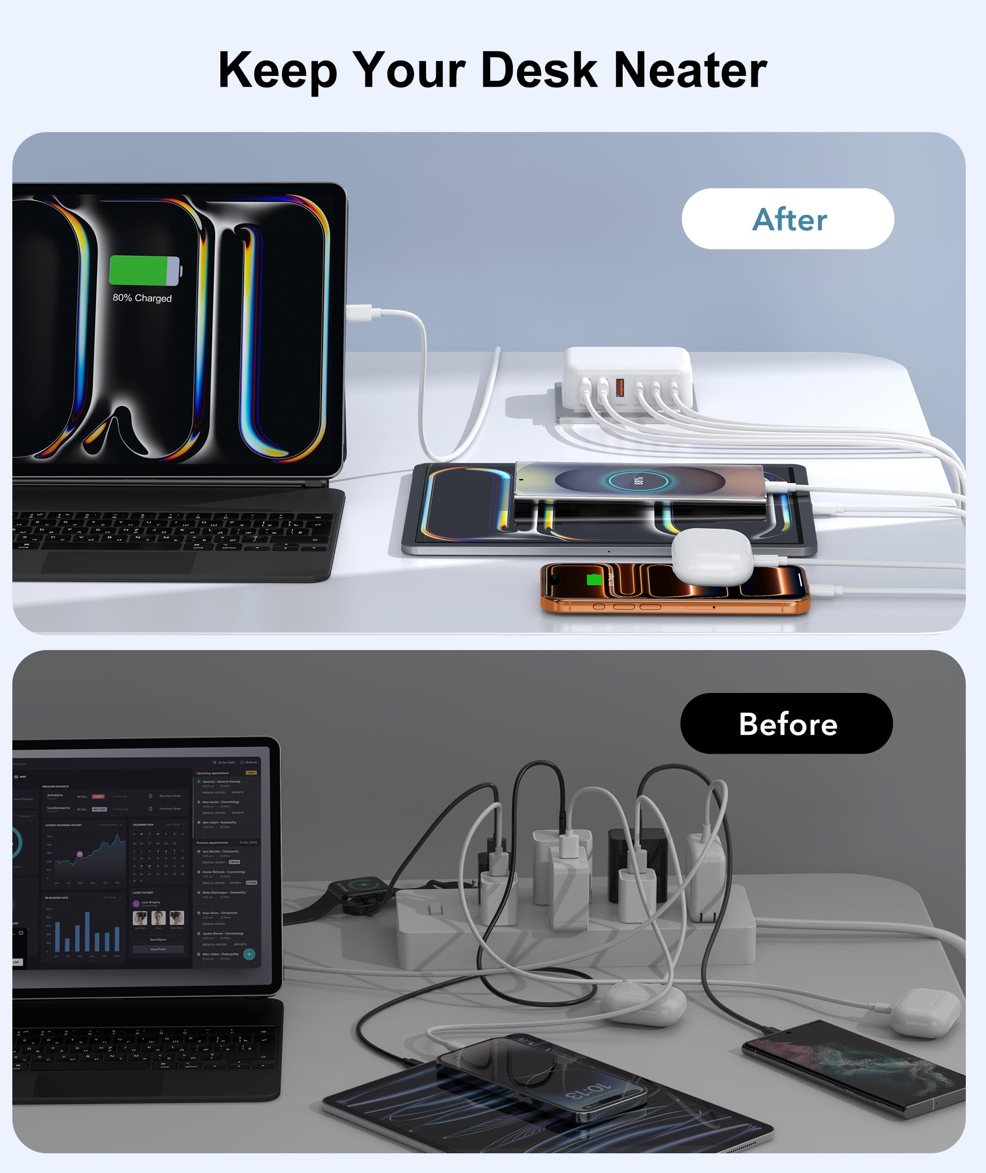 CSODINCE packaging includes charger block and user manual for easy setup