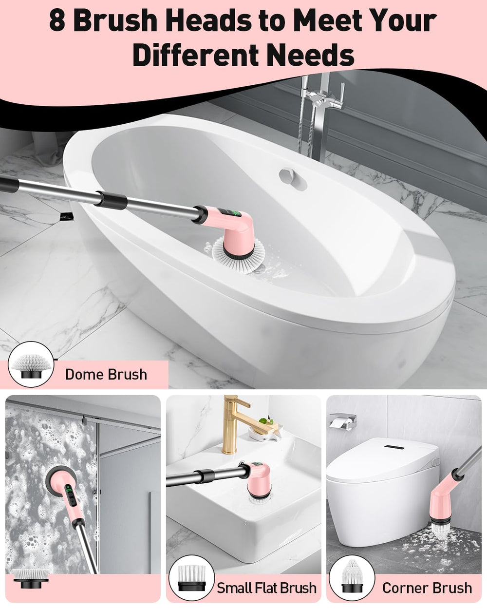 CTMAST 53-inch extendable pole reaches high shower ceilings