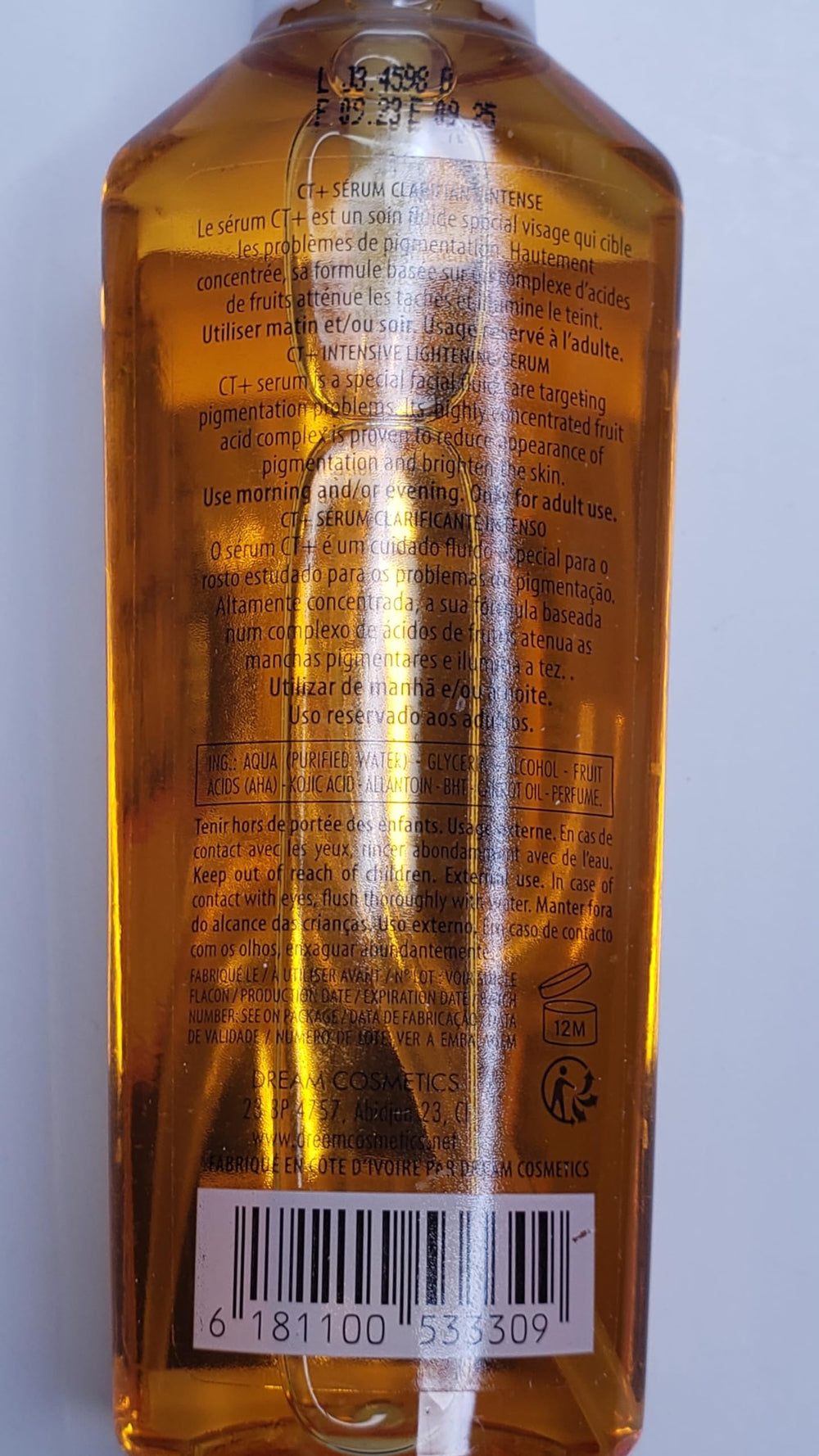 CT+ Clear Therapy lotion bottle for daily moisturization.