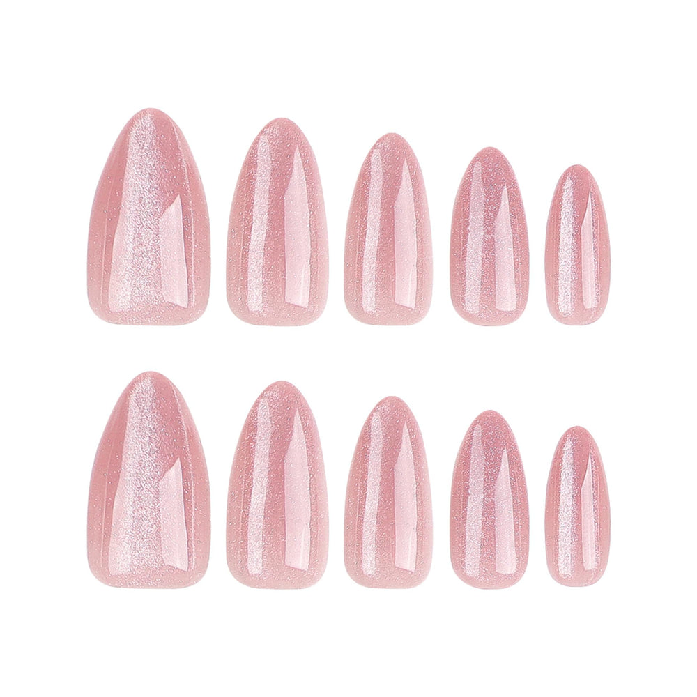 CTTHNBD glossy pink nails; flexible and gentle on natural nails.