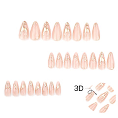 CTTHNBD medium-length almond nails set with easy application for DIY glam.