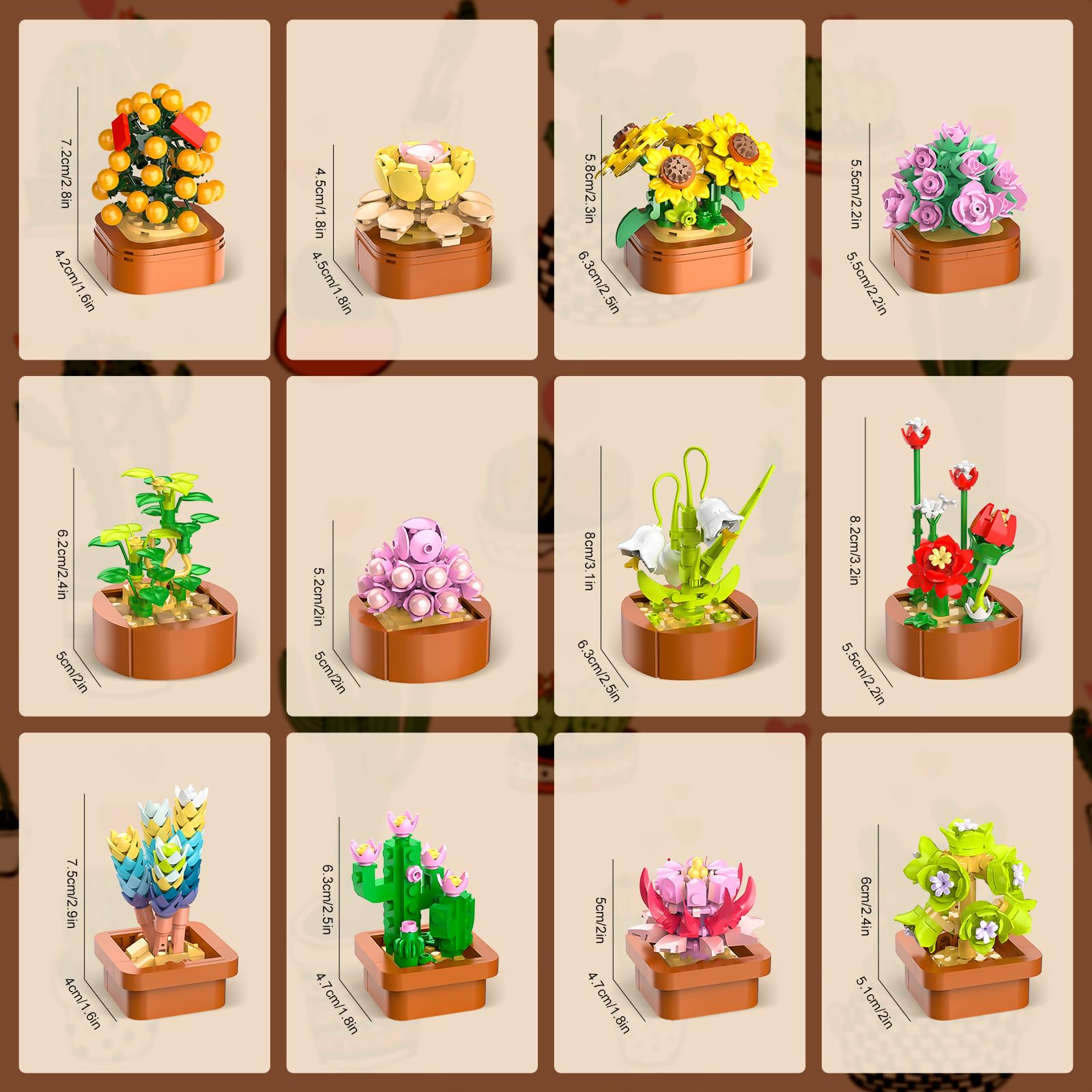 Birthday party favors kit from CUBIMANA with multiple buildable mini plants