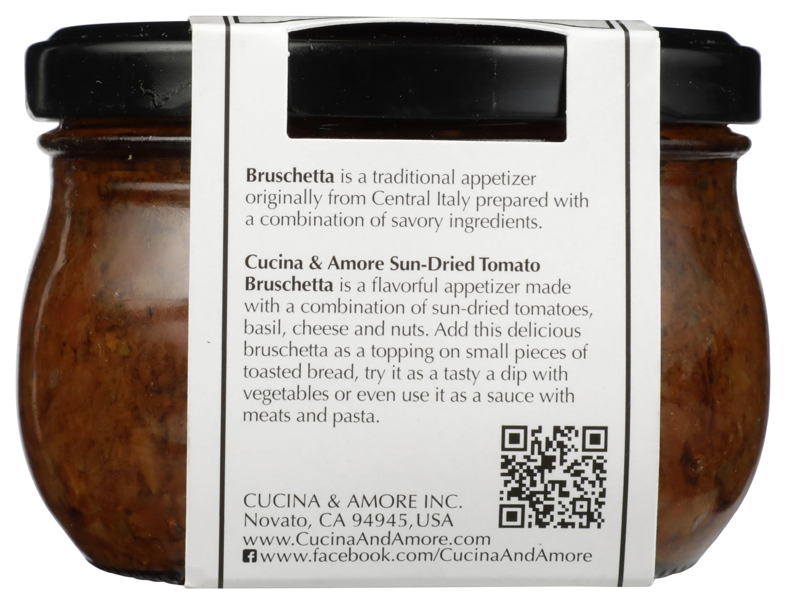 Cucina & Amore bruschetta open jar showcase for quick prep and serving
