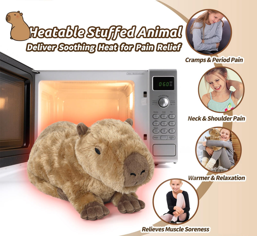 Cuckool Capybara plush microwaved for quick warmth