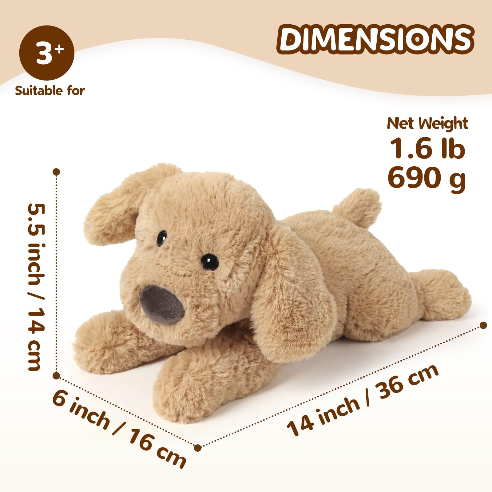 Cuckool dog stuffed animal ultra-soft fur for comforting hugs
