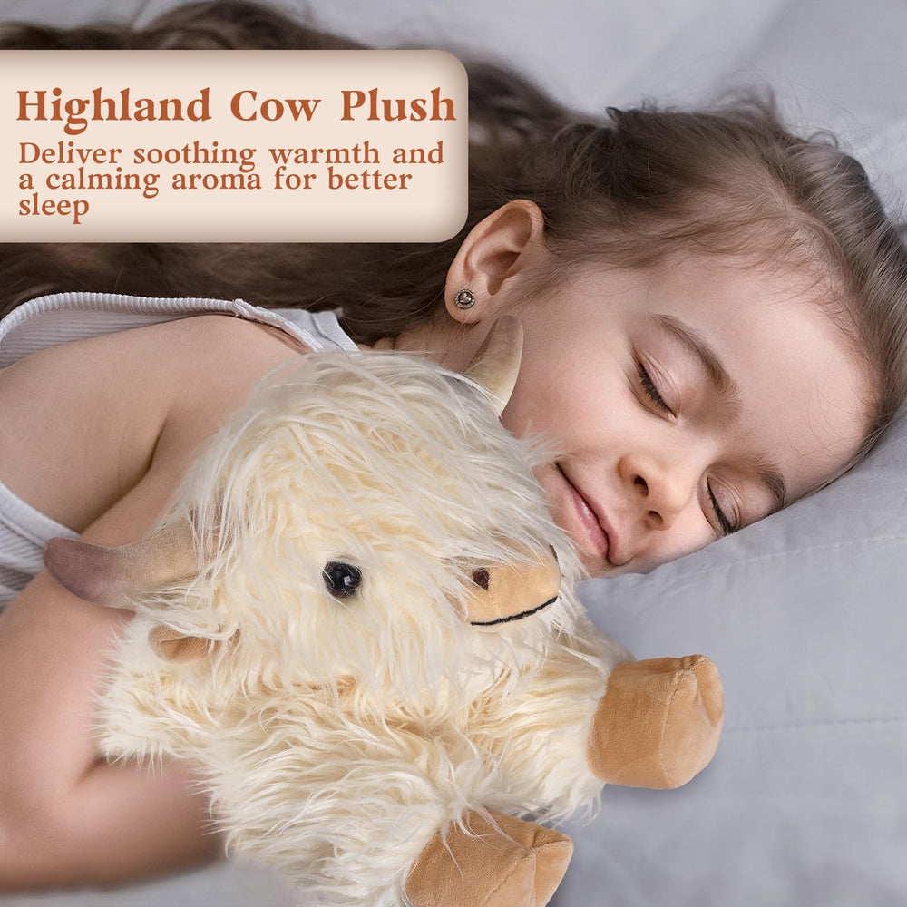 Cuckool Highland Cow plush ideal for bedtime snuggles and cozy moments.