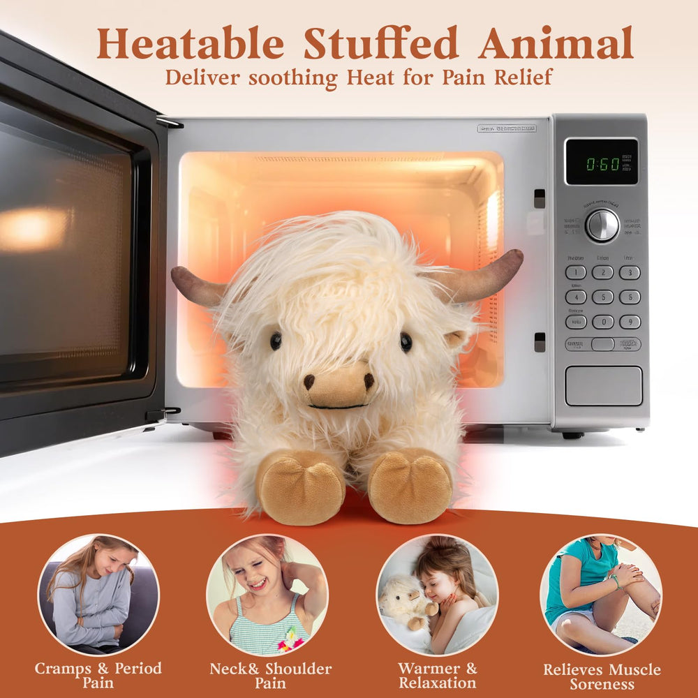 Cuckool Highland Cow plush coolable in freezer for a refreshing chill.