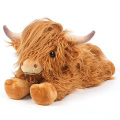 Cuckool Highland Cow plush with soft fur ready for cozy hugs.