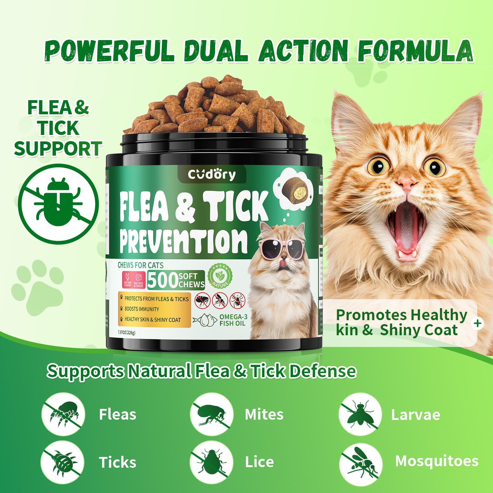 Cudory Cat Chews suitable for all breeds and ages for daily wellness