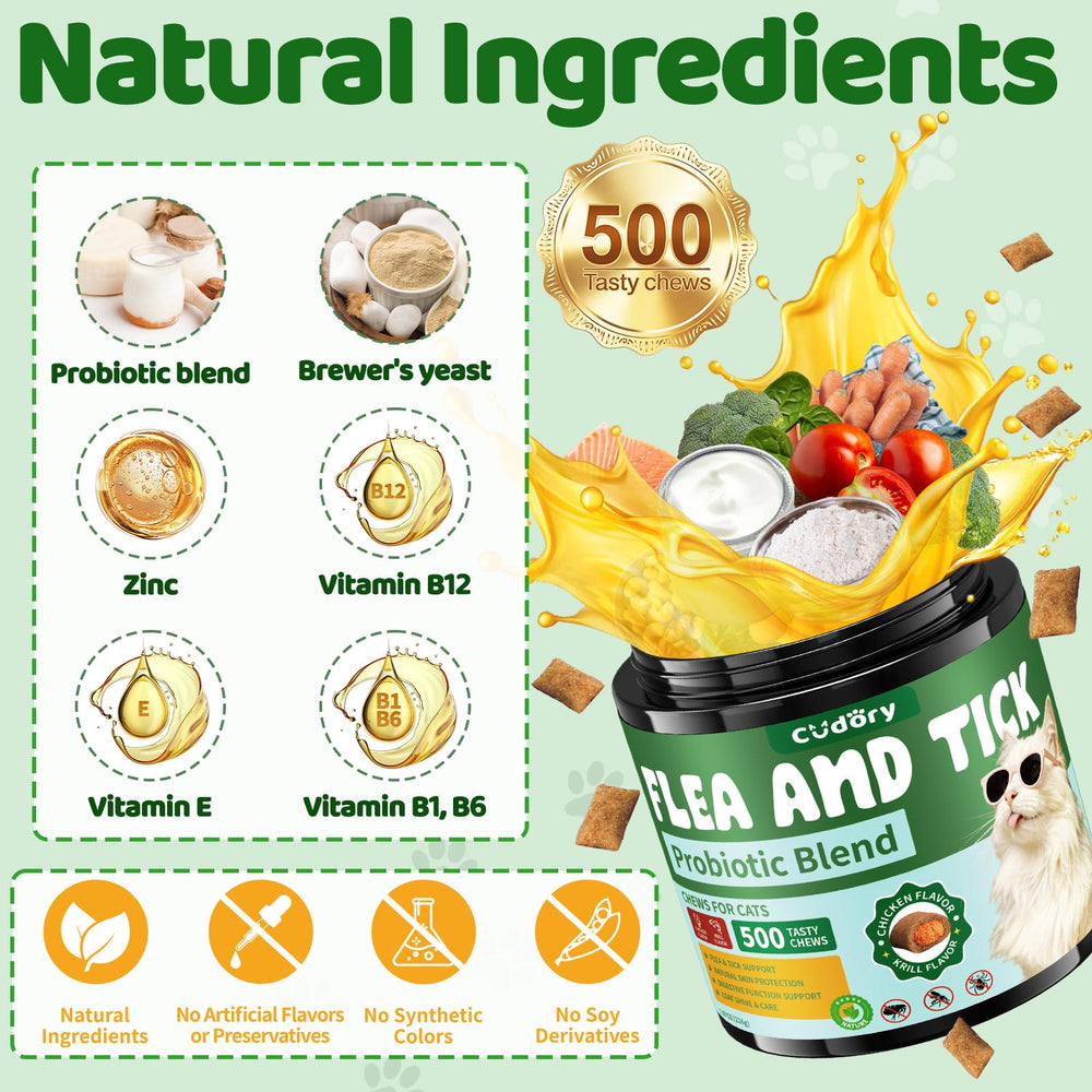 Cudory chicken-krill flavor treats for picky indoor cats.
