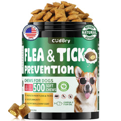 Cudory flea-tick chews packaging for all breeds and daily protection