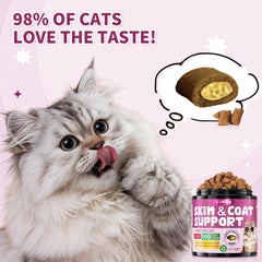 Close-up of Cudory Omega-3 cat chews with soft texture and flavor