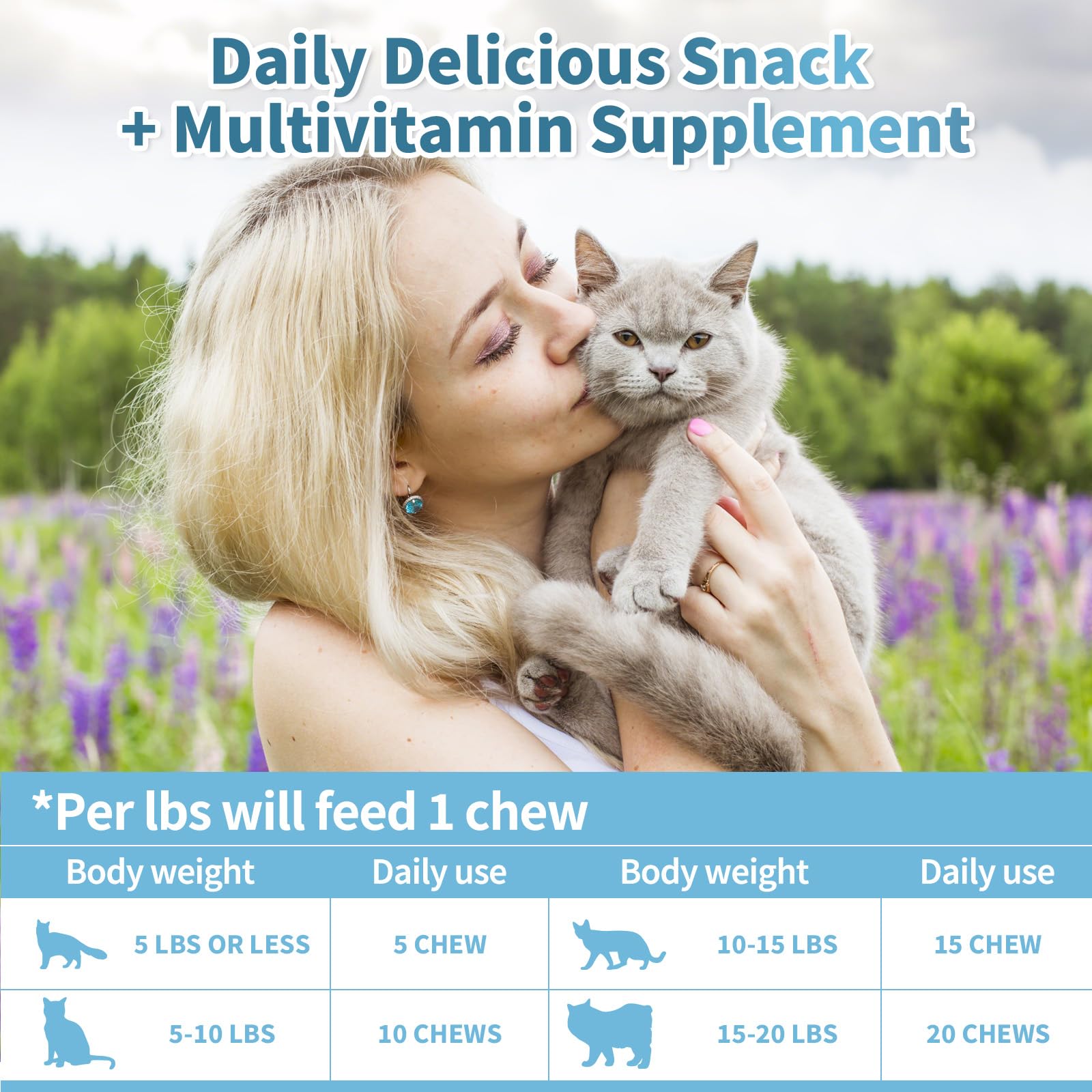 Cudory Taurine for Cats B-complex formula chews for energy and metabolism