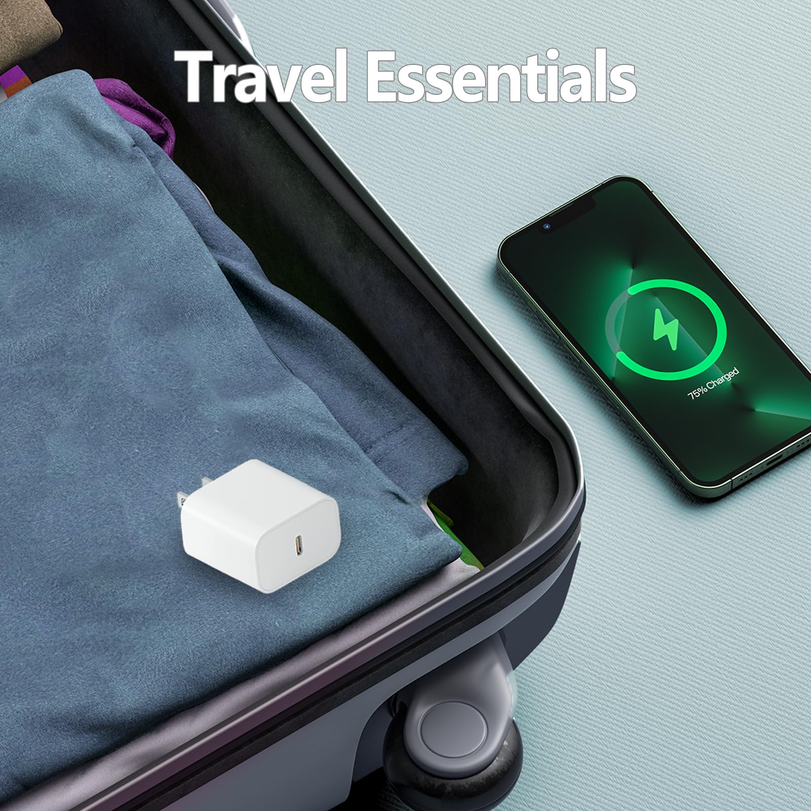 Cujiho white USB-C power adapter suits Apple devices and more.
