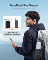 CUKTECH power bank showing three output ports for multitasking charging