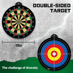 CUKU Dart Board back archery side highlights second game mode.
