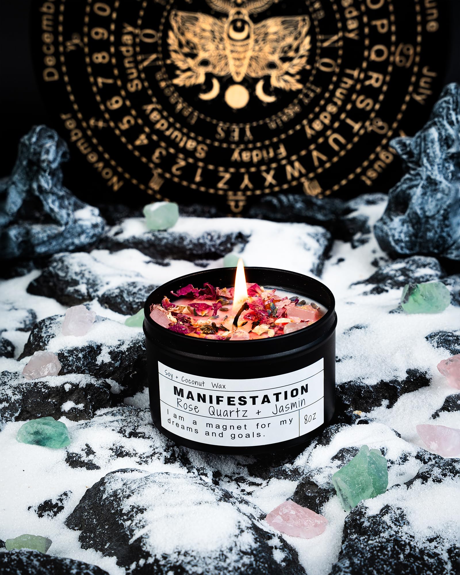 CULACEE Crystal Soy Candle floral heart notes featuring jasmine and rose