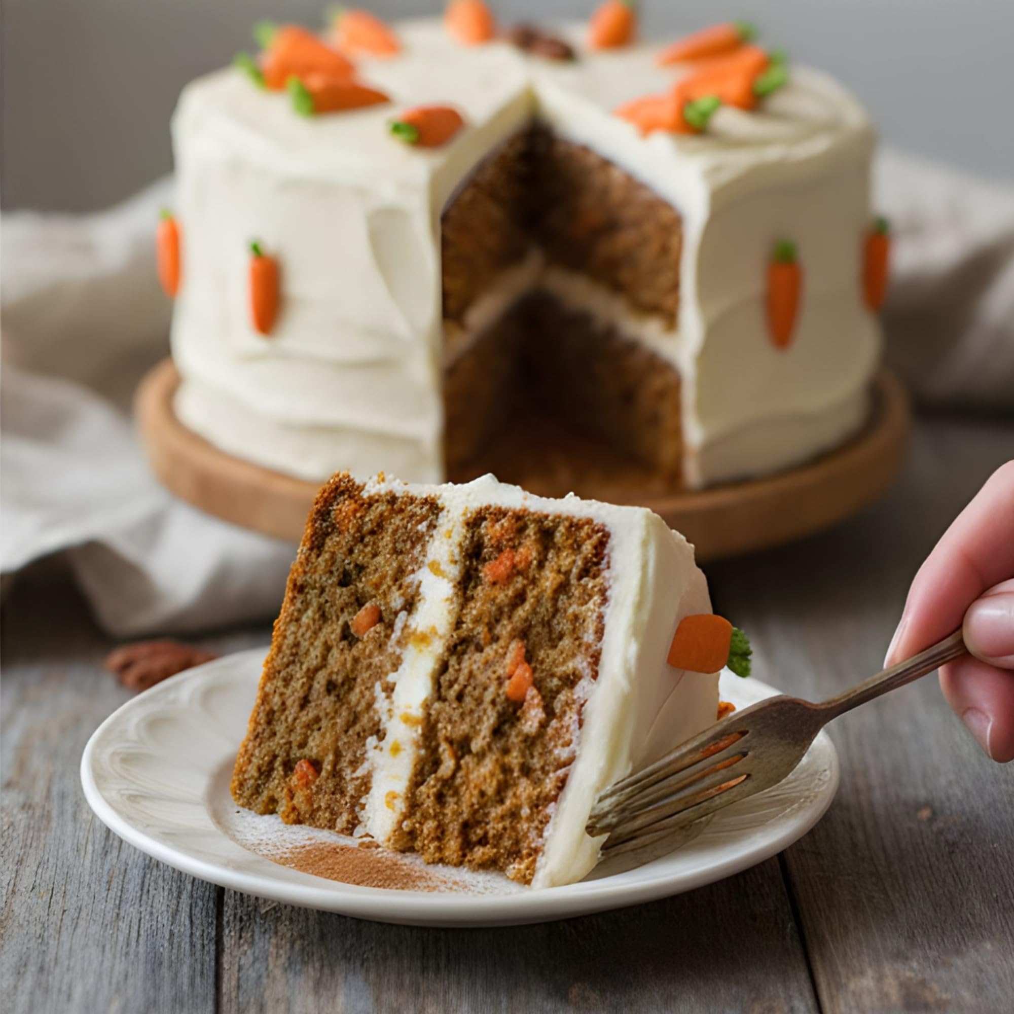 Culpitt carrot sugar pipings provide precise detailing for cake borders