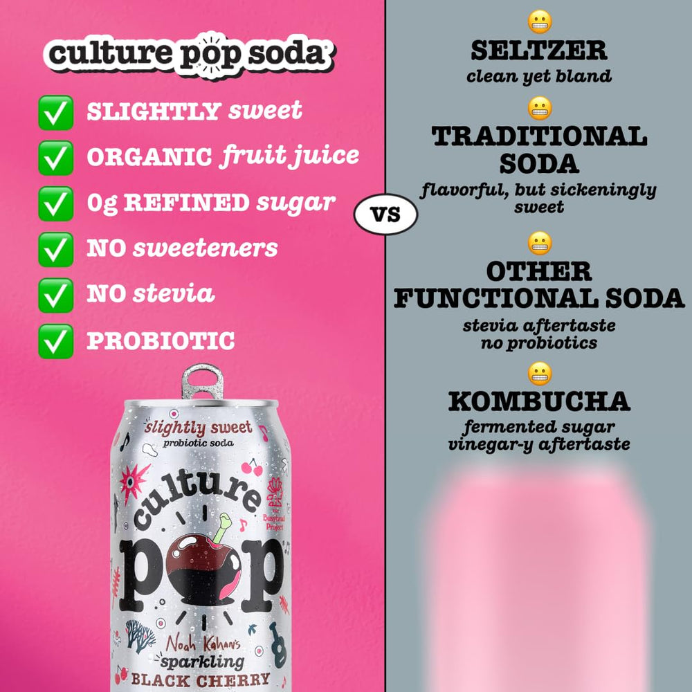 Culture Pop Noah Kahan Black Cherry on pantry shelf, shelf-stable option.