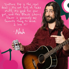 Culture Pop Noah Kahan Black Cherry being poured into a glass.