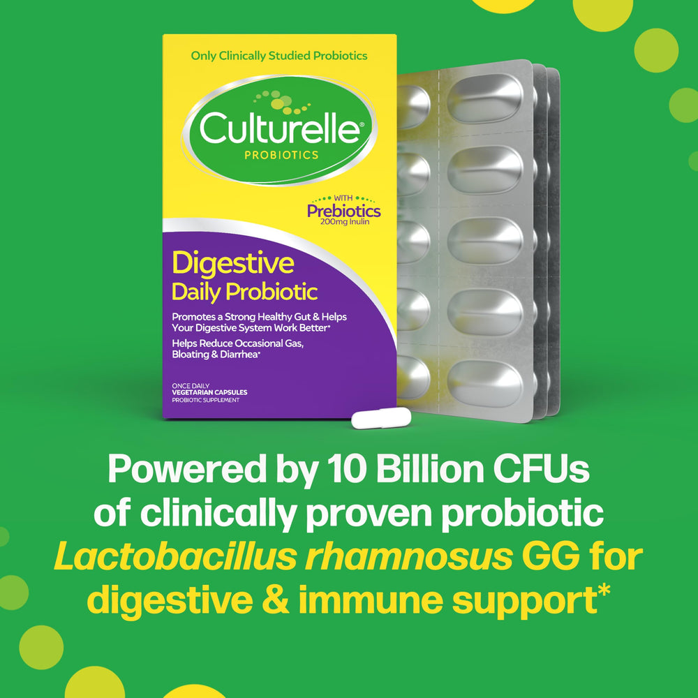 Capsules being poured to emphasize easy daily use for gut health.