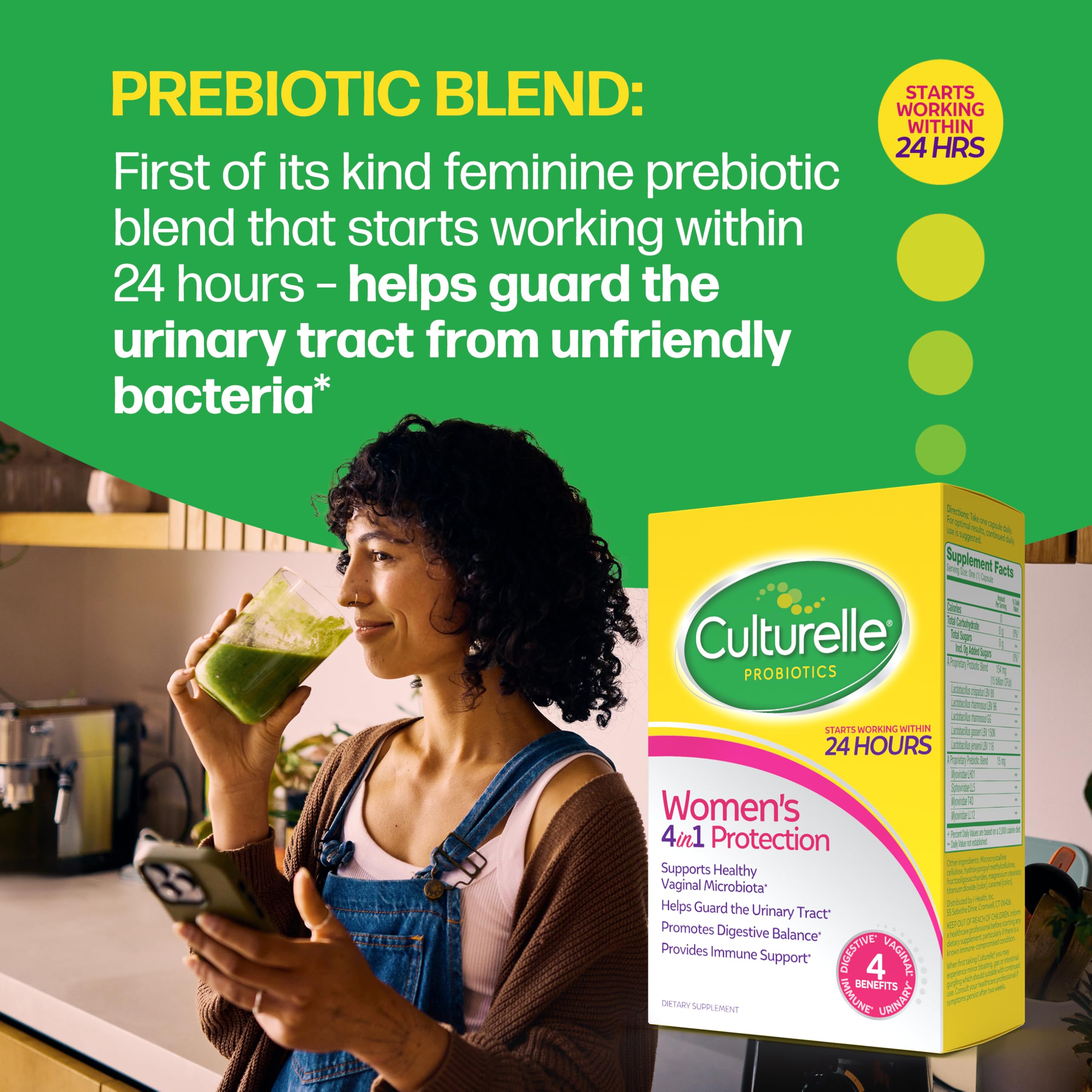Culturelle GG probiotic label close-up focusing on Lactobacillus rhamnosus GG.