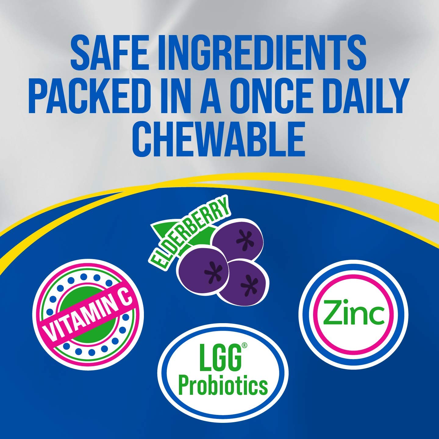 Culturelle Immune Defense Kids bottle and box highlight non-GMO, gluten-free ingredients for kids