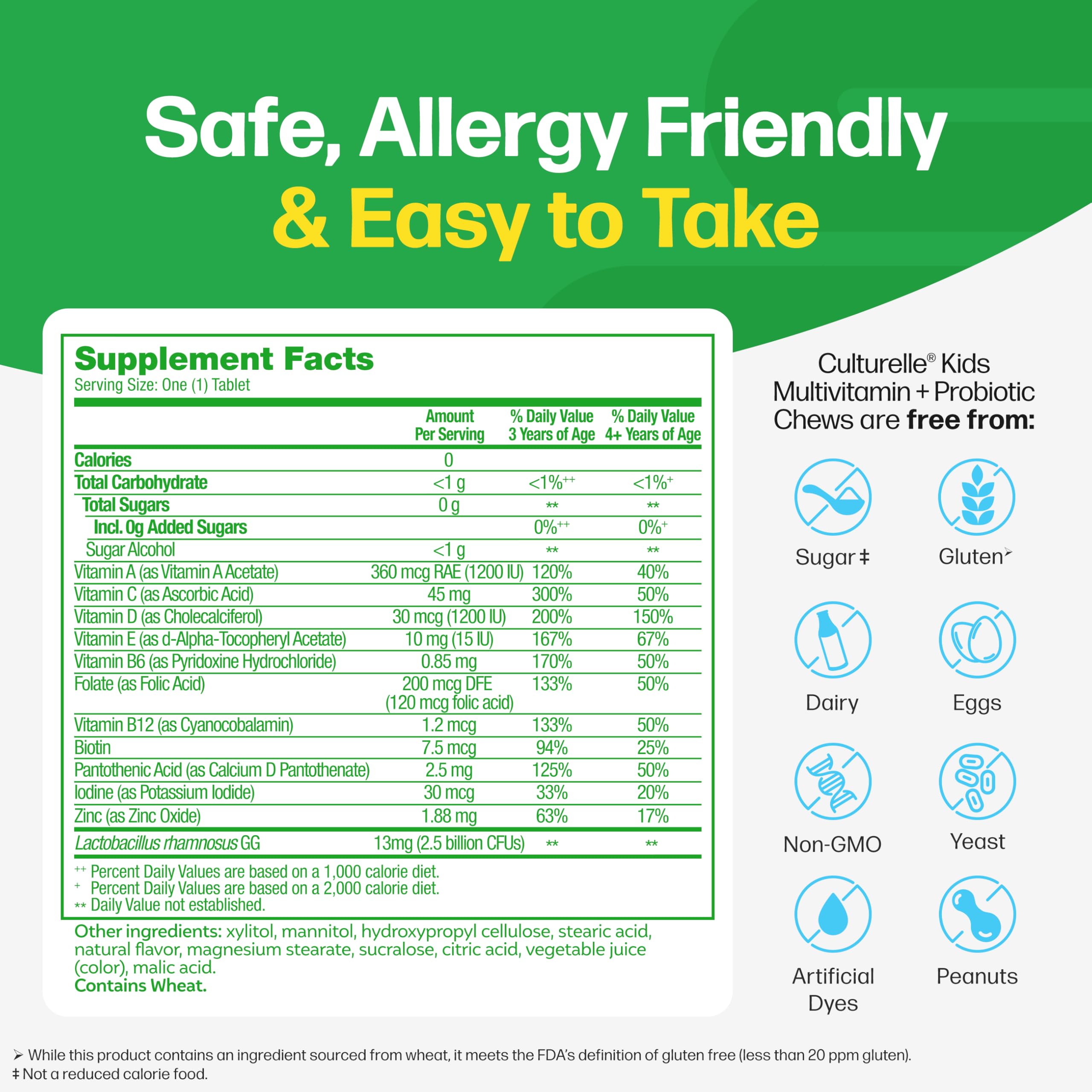 Culturelle Kids chewable tablet in fruit punch flavor designed for daily routine.