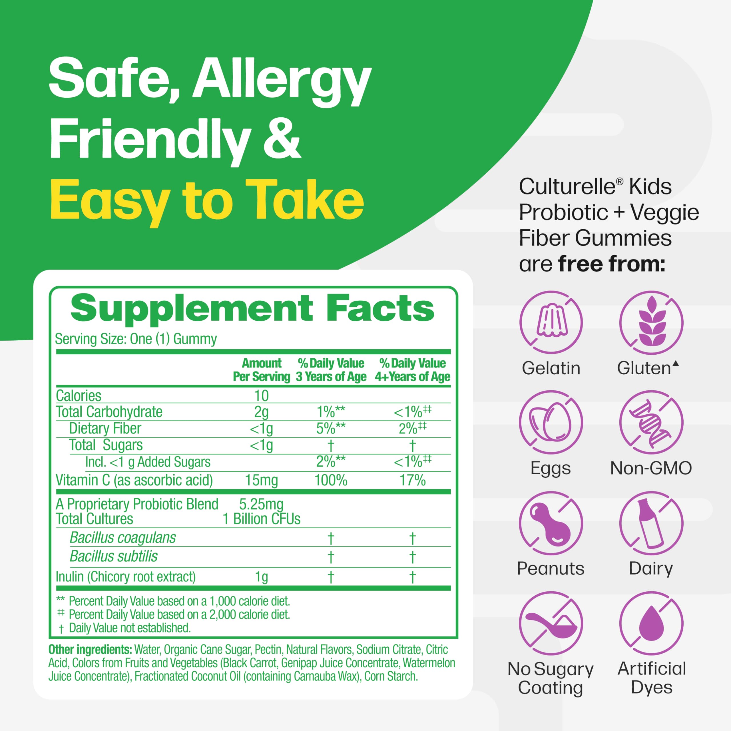Close-up of Culturelle Kids berry gummy with probiotic blend for a healthy microbiome.