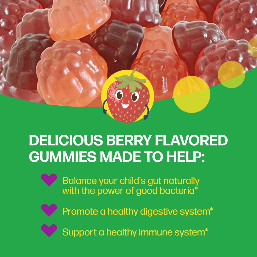 Child enjoying Culturelle Kids gummy as part of a gut‑friendly routine.