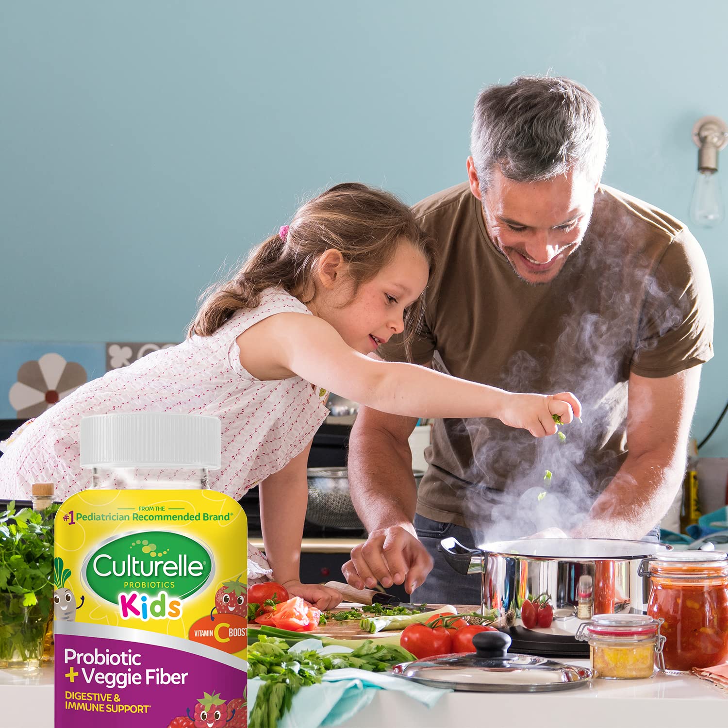 Vegan, dye‑free Culturelle Kids gummies designed for broad dietary preferences.