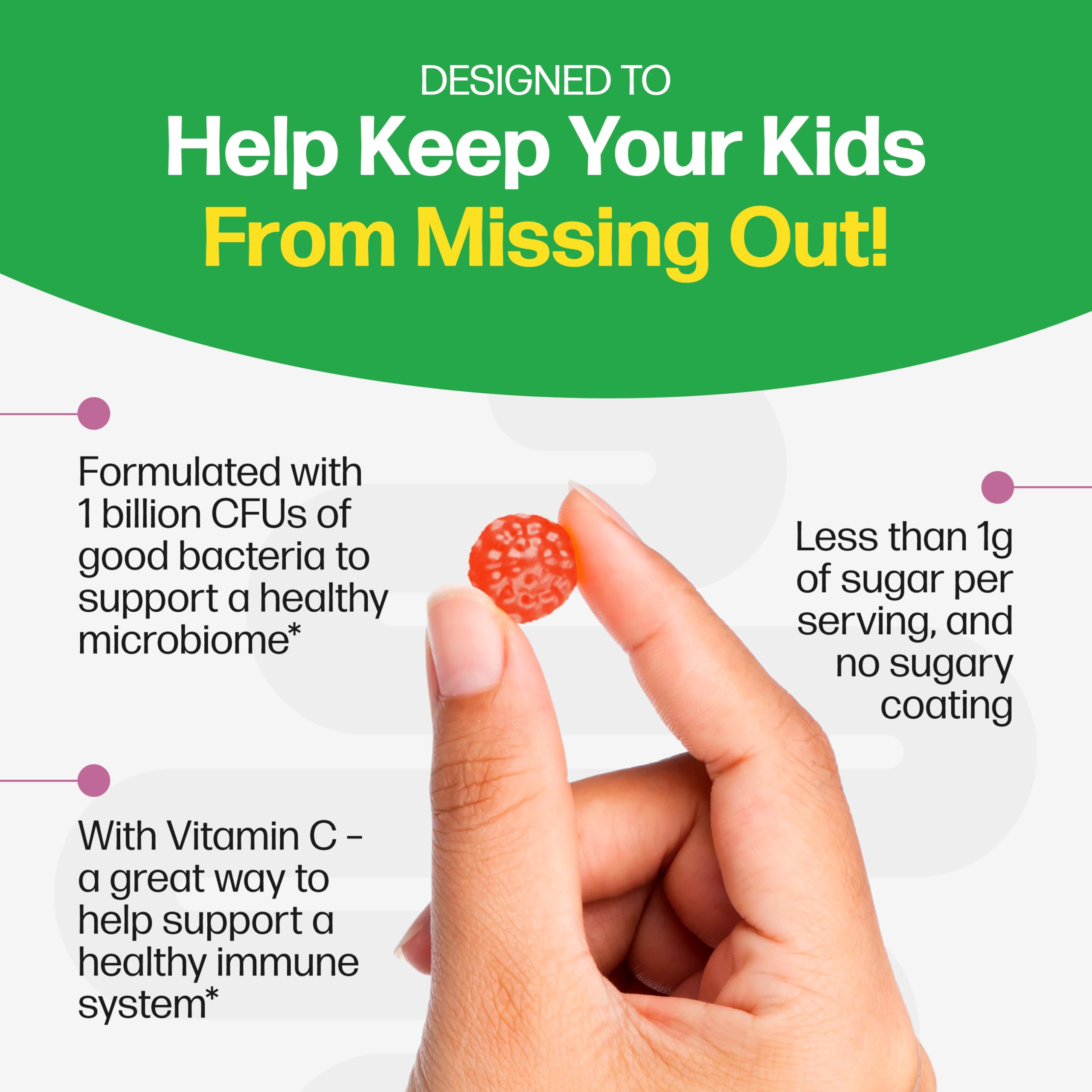 Culturelle Kids Gummies with vitamin C boost for overall wellness potential.