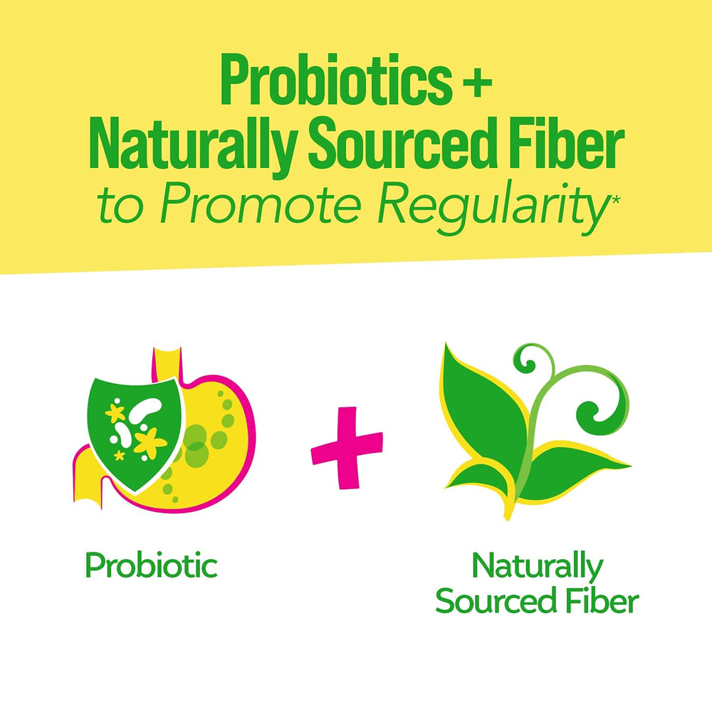 Culturelle Kids Probiotic + Fiber packets dissolving into yogurt for easy daily use.