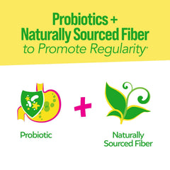 Culturelle Kids Probiotic + Fiber packets dissolving into yogurt for easy daily use.