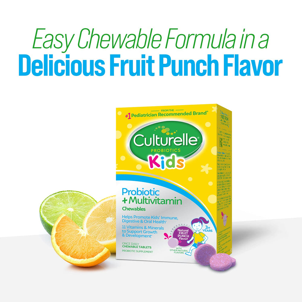 Culturelle chewable tablet easy for kids to take as part of a routine.