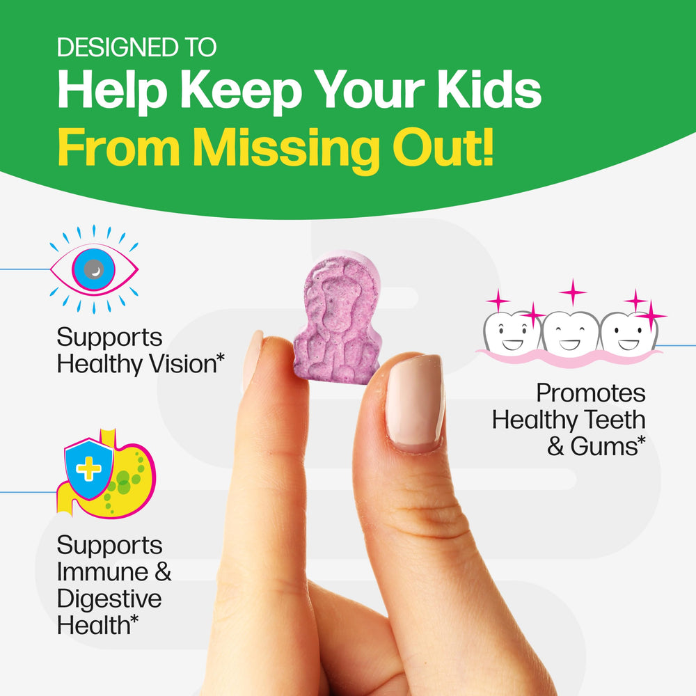Culturelle Kids 11 vitamins and minerals nutrition facts label for balanced nutrition.